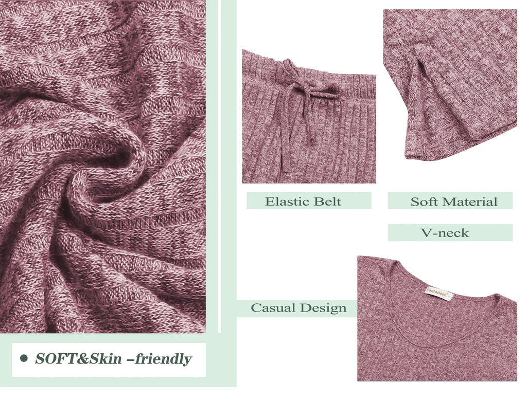 2 Piece Sets Summer Pajamas Womens Tops and Shorts Sleepwear Outfits Lounge Sets Casual