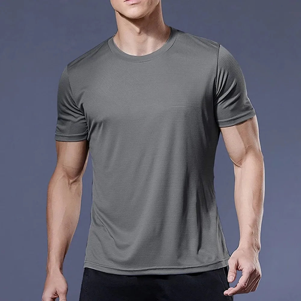 2026 Men'S Quick Dry Short Sleeve T-Shirt Moisture Wicking round Neck Gym Running Sport Shirt Lightweight Training Exercise Top