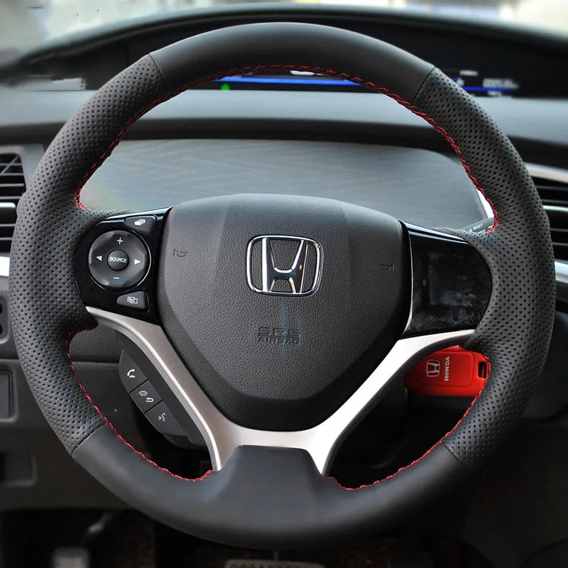 Car Steering Wheel Cover Anti-Slip Braid Artificial Leather for Honda Civic Civic 9 2012 2013 2014 2015 Car Accessories
