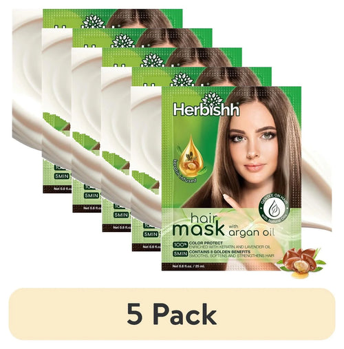 (5 Pack)  Argan Hair Mask-Deep Conditioning & Hydration for Healthier Looking Hair-25Gm for Very Dry, Weak, Stressed Out Hair, No Sulphates, No Parabens