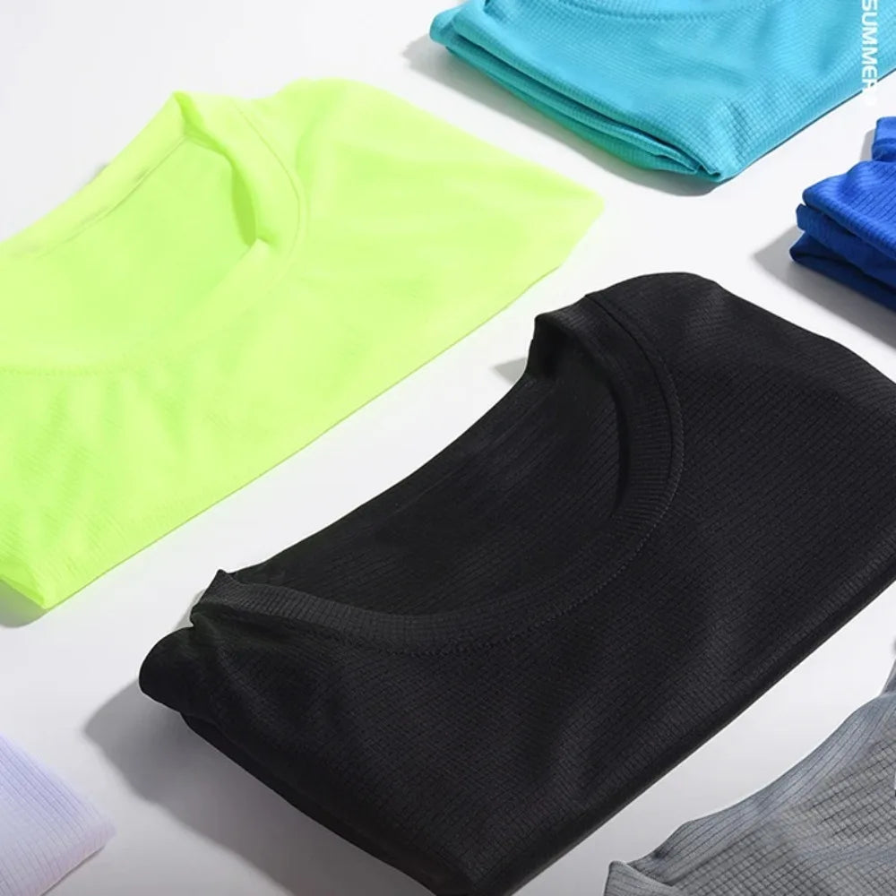 2026 Men'S Quick Dry Short Sleeve T-Shirt Moisture Wicking round Neck Gym Running Sport Shirt Lightweight Training Exercise Top