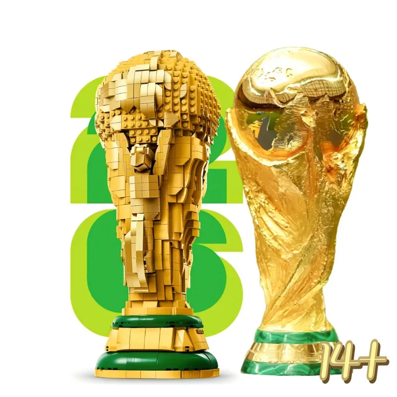 2026 US Canada Mexico World Cup DIY World Football Trophy Model Toy Building Block Set Sports Children's Birthday Gift