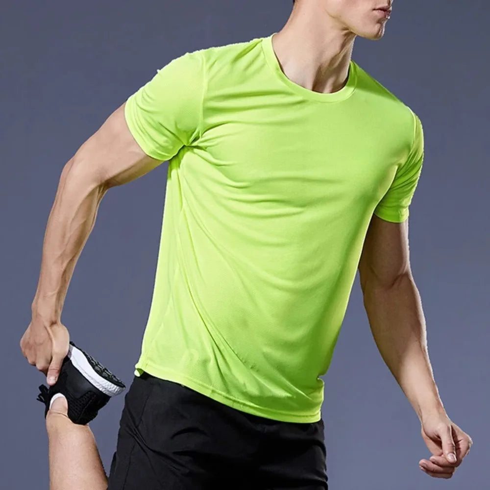 2026 Men'S Quick Dry Short Sleeve T-Shirt Moisture Wicking round Neck Gym Running Sport Shirt Lightweight Training Exercise Top